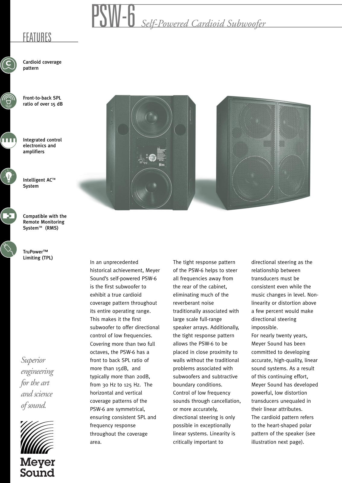 Page 1 of 4 - Meyer-Sound Meyer-Sound-Psw-6-Users-Manual-  Meyer-sound-psw-6-users-manual