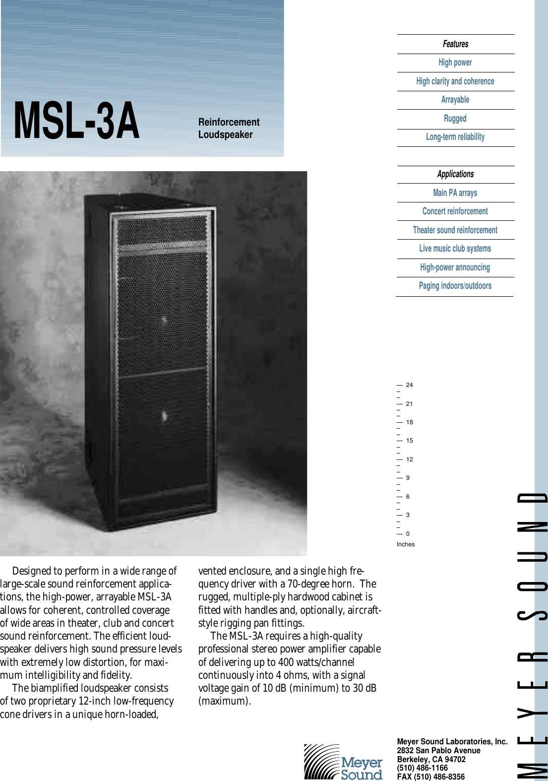 Page 1 of 4 - Meyer-Sound Meyer-Sound-Reinforcement-Loudspeaker-Msl-3A-Users-Manual-  Meyer-sound-reinforcement-loudspeaker-msl-3a-users-manual