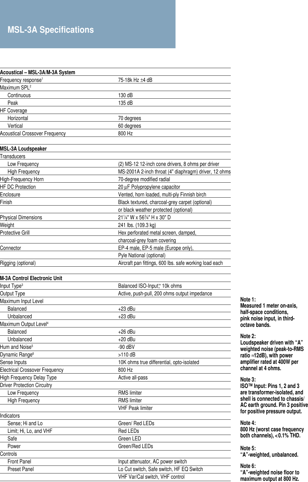 Page 2 of 4 - Meyer-Sound Meyer-Sound-Reinforcement-Loudspeaker-Msl-3A-Users-Manual-  Meyer-sound-reinforcement-loudspeaker-msl-3a-users-manual