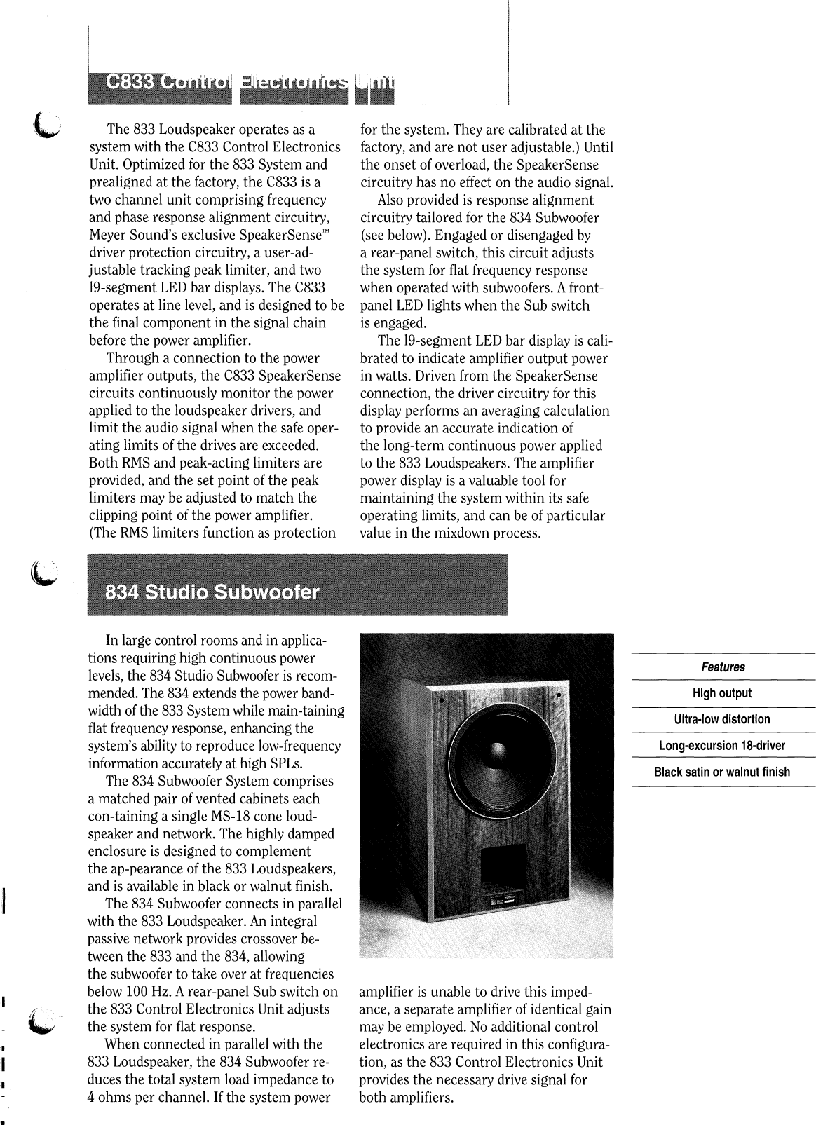 Page 3 of 4 - Meyer-Sound Meyer-Sound-Studio-Reference-Monitor-System-833-Users-Manual-  Meyer-sound-studio-reference-monitor-system-833-users-manual