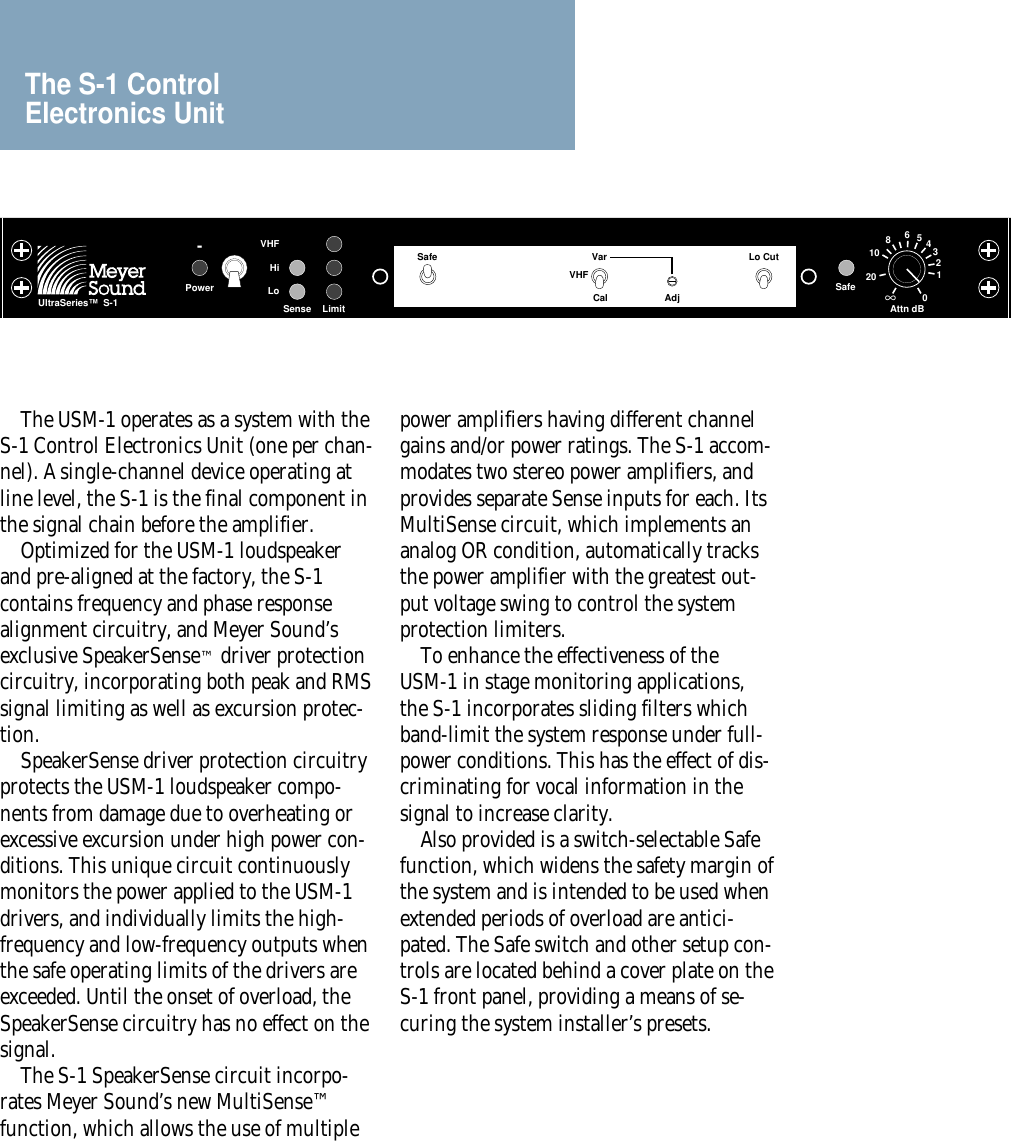 Page 3 of 4 - Meyer-Sound Meyer-Sound-Usm-1-Users-Manual-  Meyer-sound-usm-1-users-manual