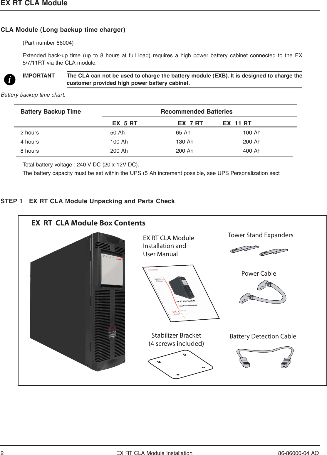 Page 2 of 6 - Mge-Ups-Systems Mge-Ups-Systems-Ex-Rt-Cla-Users-Manual- 86-86000-04 AO QS CLA  Mge-ups-systems-ex-rt-cla-users-manual
