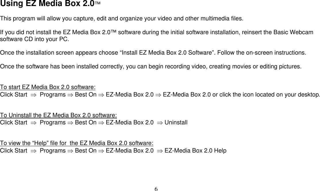Page 6 of 8 - Micro-Innovations Micro-Innovations-Ic50C-Users-Manual- Micro WebCam Basic  Micro-innovations-ic50c-users-manual