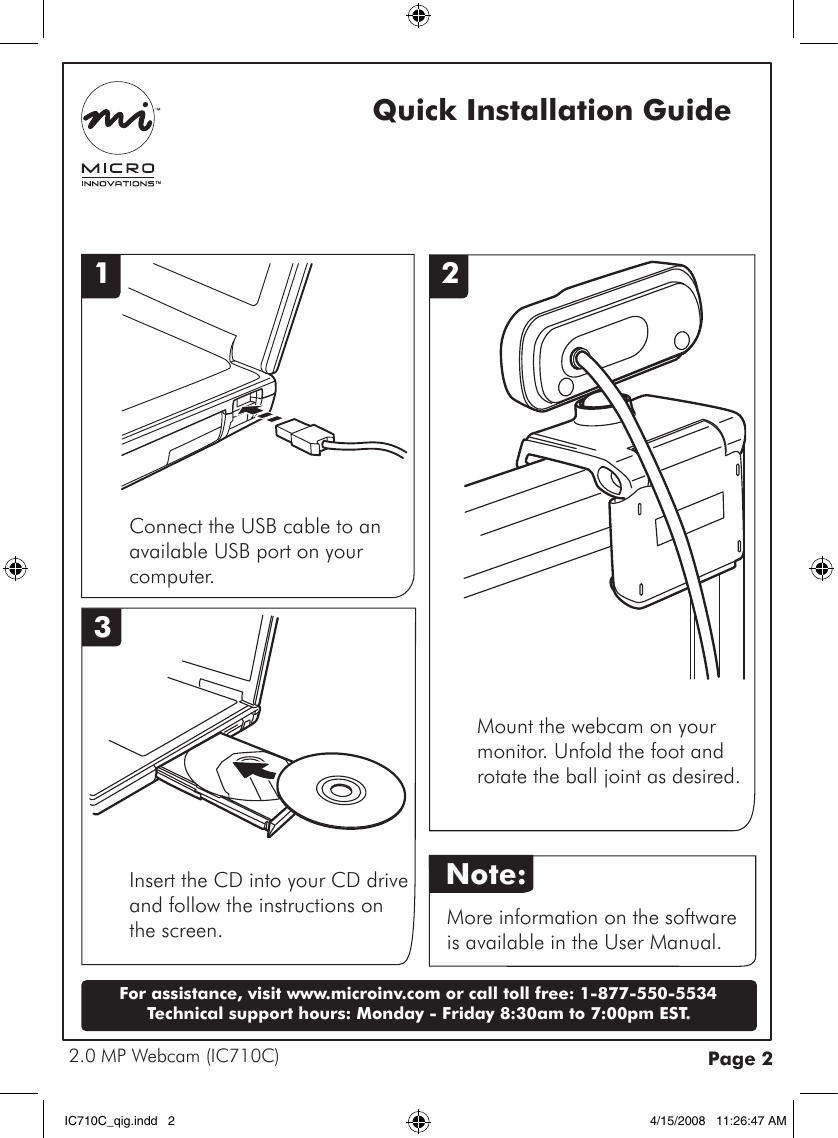 Page 2 of 2 - Micro-Innovations Micro-Innovations-Ic710C-Users-Manual-  Micro-innovations-ic710c-users-manual