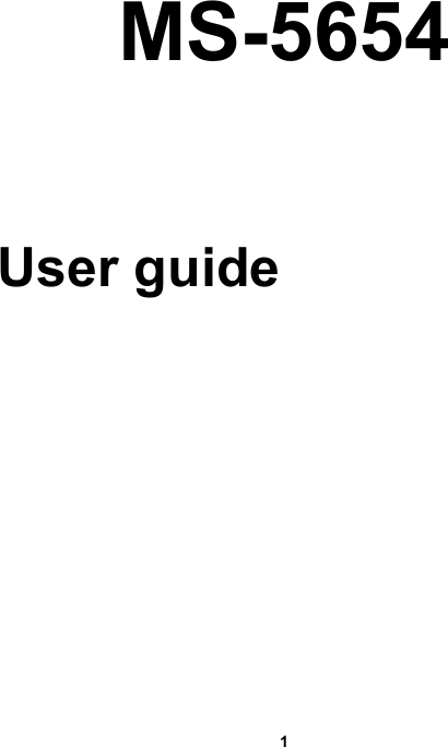 1    MS-5654      User guide                