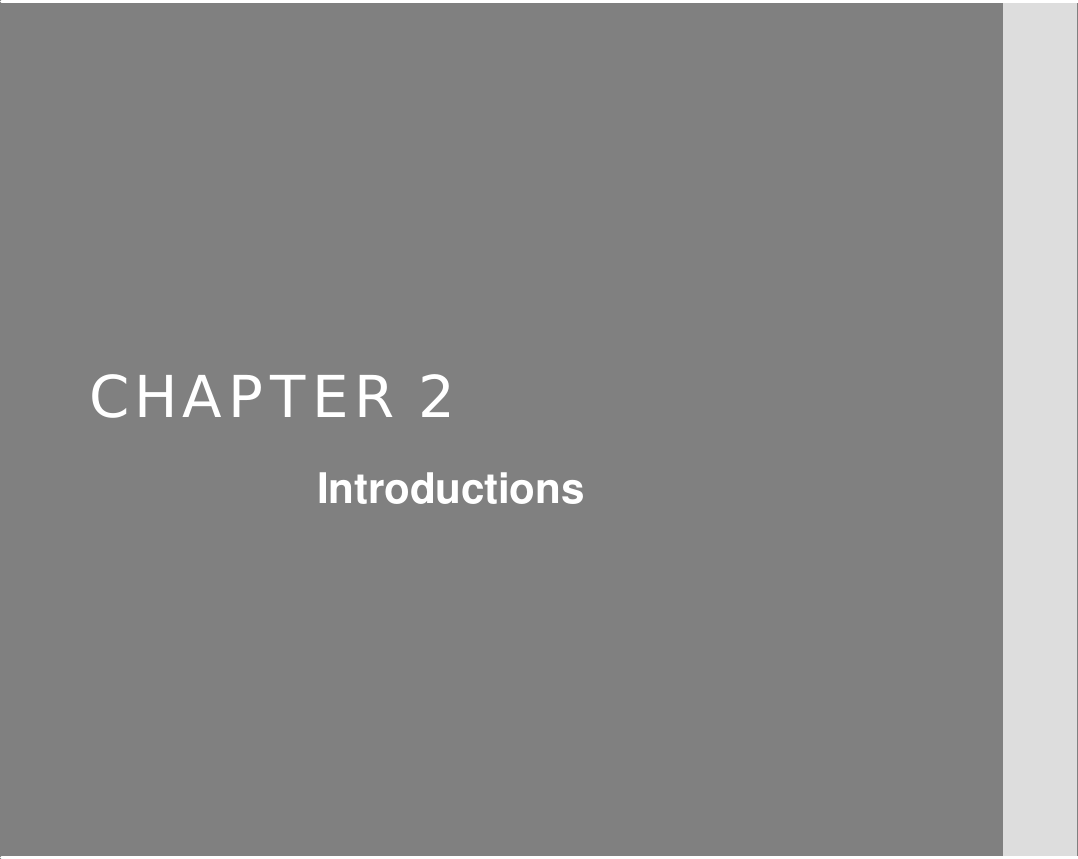         CHAPTER 2 Introductions       