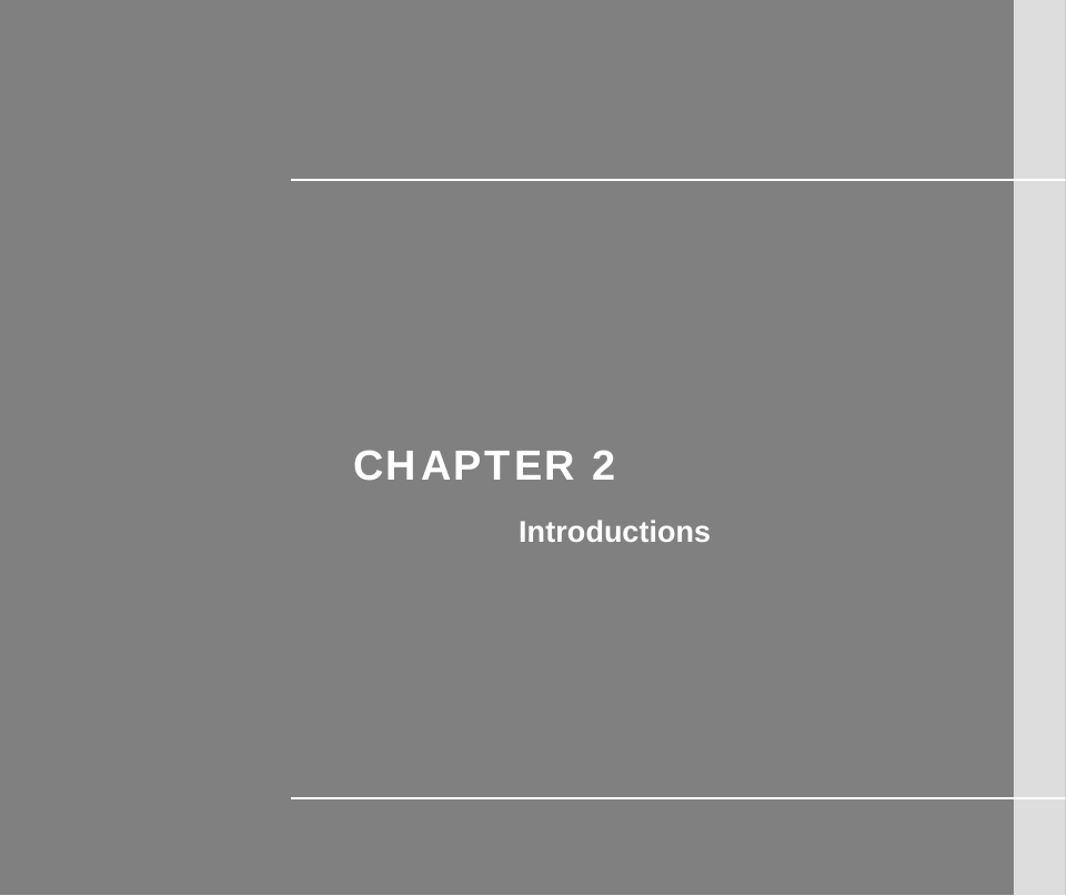         CHAPTER 2 Introductions       
