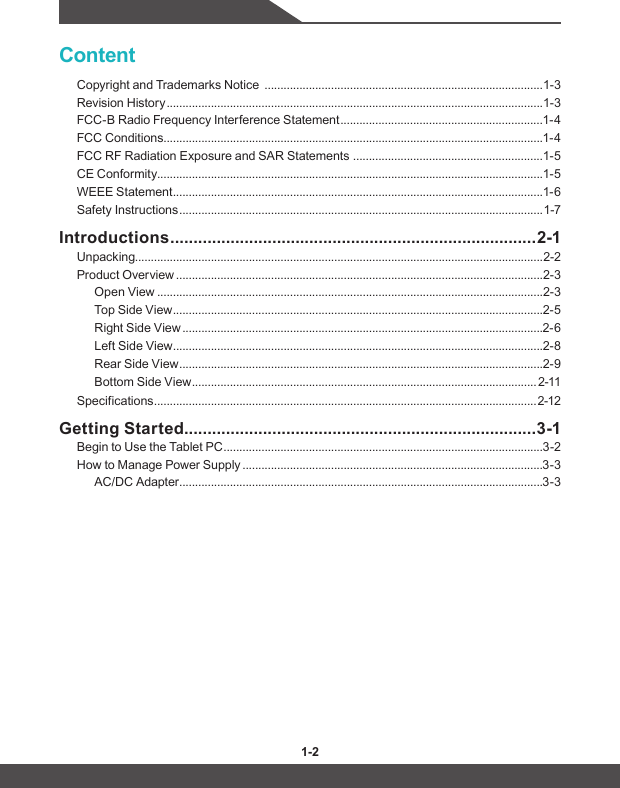 Page 2 of Micro Star MSNB32 Tablet PC User Manual 