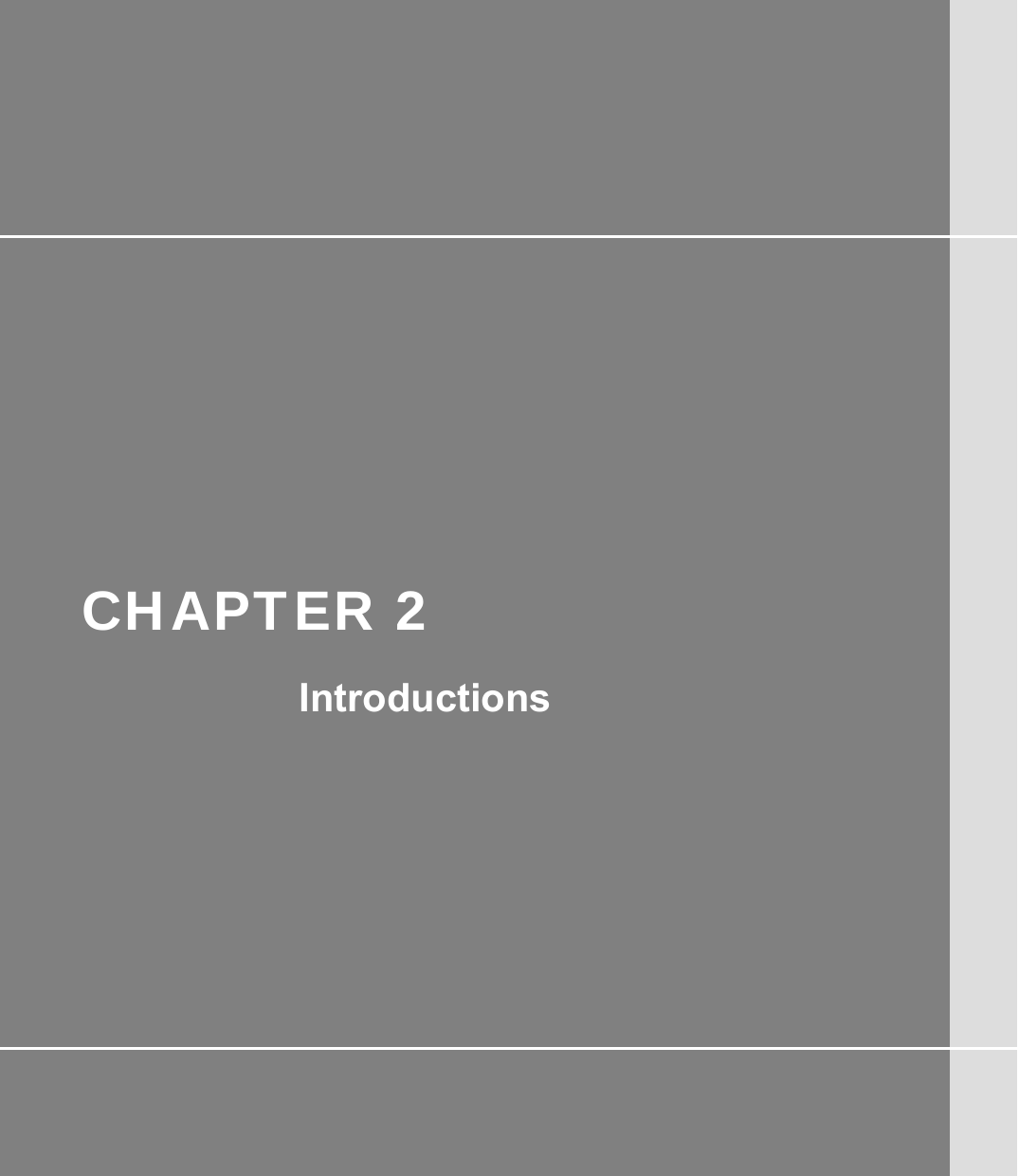         CHAPTER 2 Introductions       