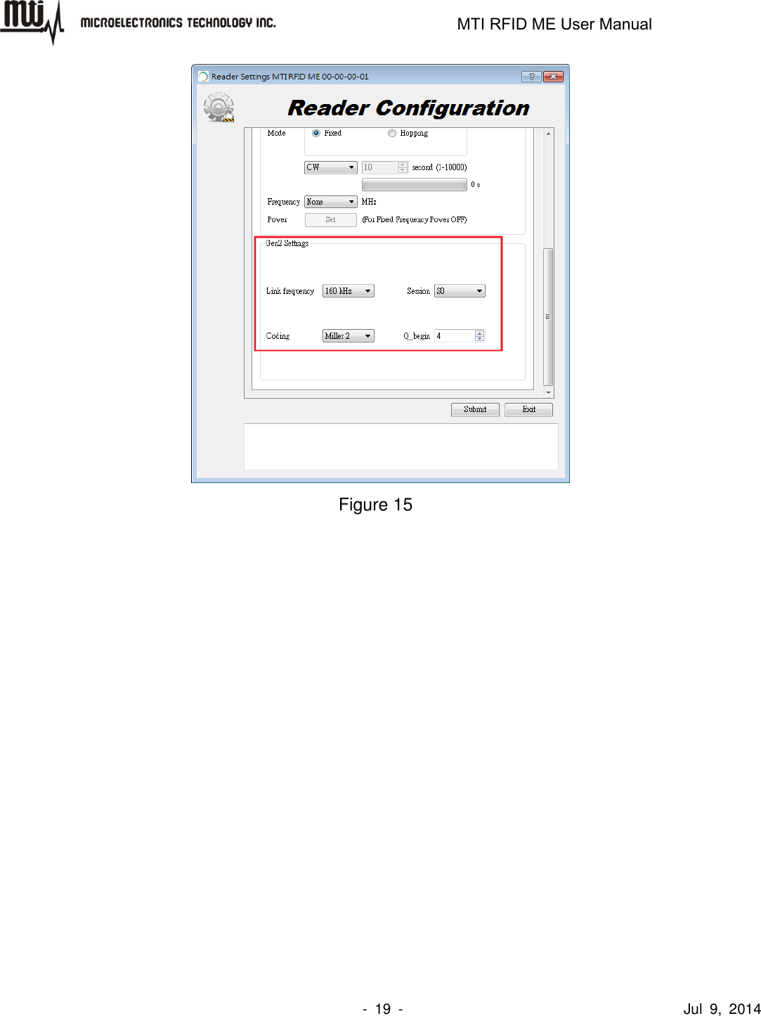                                                                   MTI RFID ME User Manual                -  19  -                                      Jul  9,  2014  Figure 15