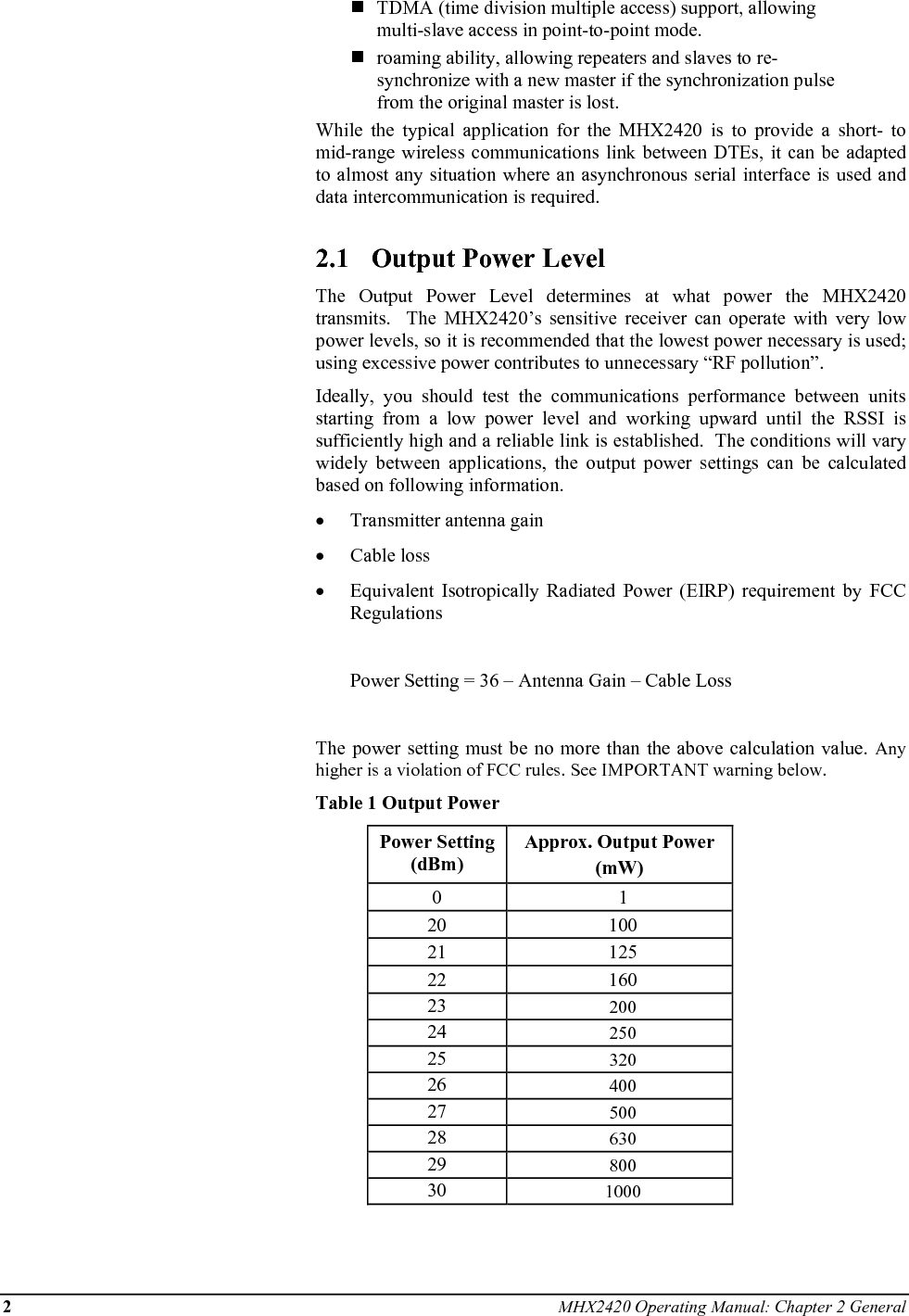 MHX2420 Operating Manual: Chapter2 General 3  