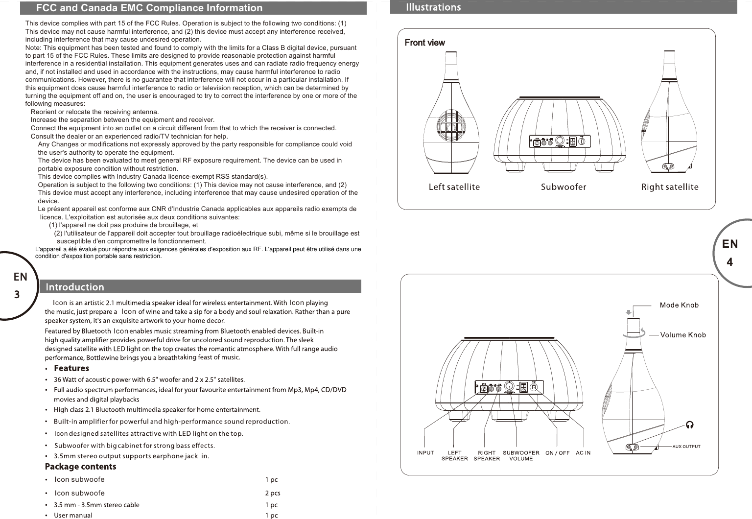 Page 3 of Microlab Electronics ICON BLUETOOTH SPEAKER User Manual                      2