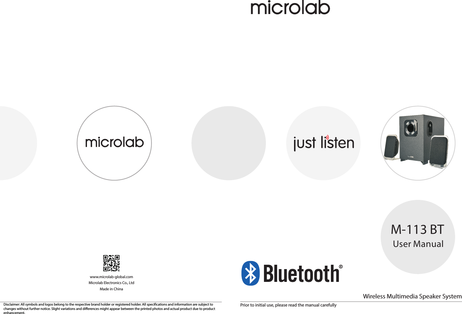 Page 1 of Microlab Electronics M-113BT MULTIMEDIA SPEAKER User Manual 