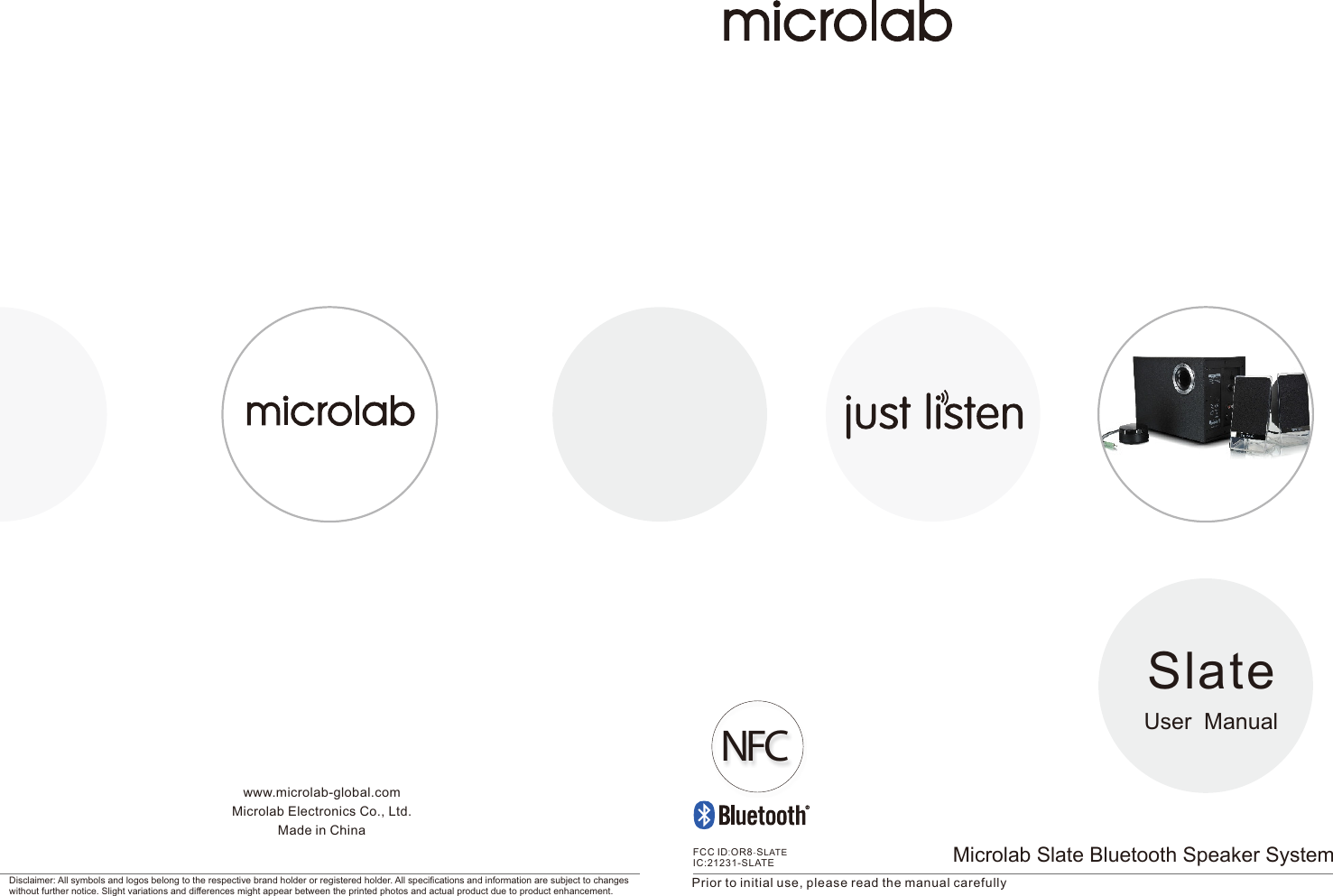 Page 1 of Microlab Electronics SLATE BLUETOOTH SPEAKER User Manual                      1