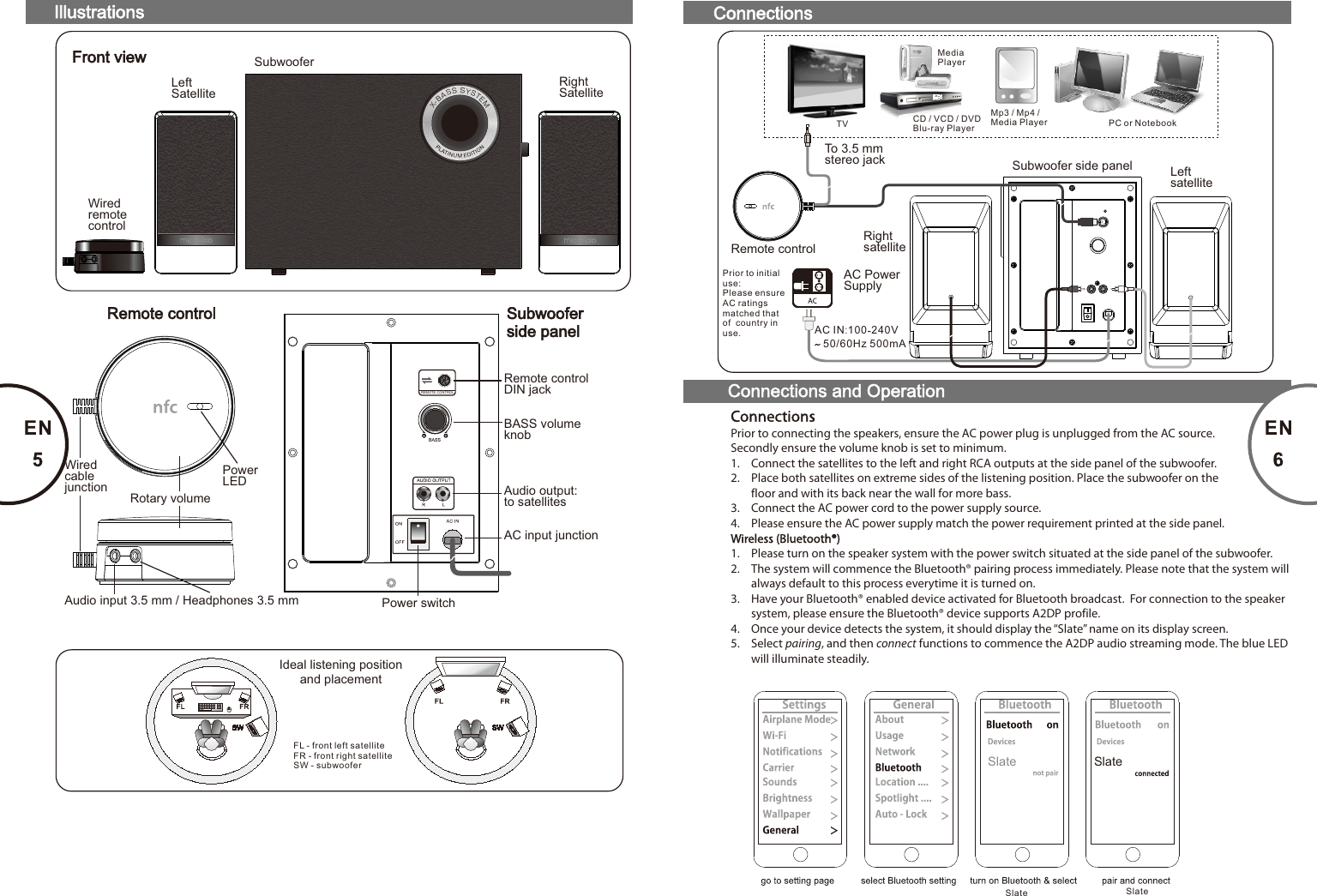 Page 4 of Microlab Electronics SLATE BLUETOOTH SPEAKER User Manual                      1