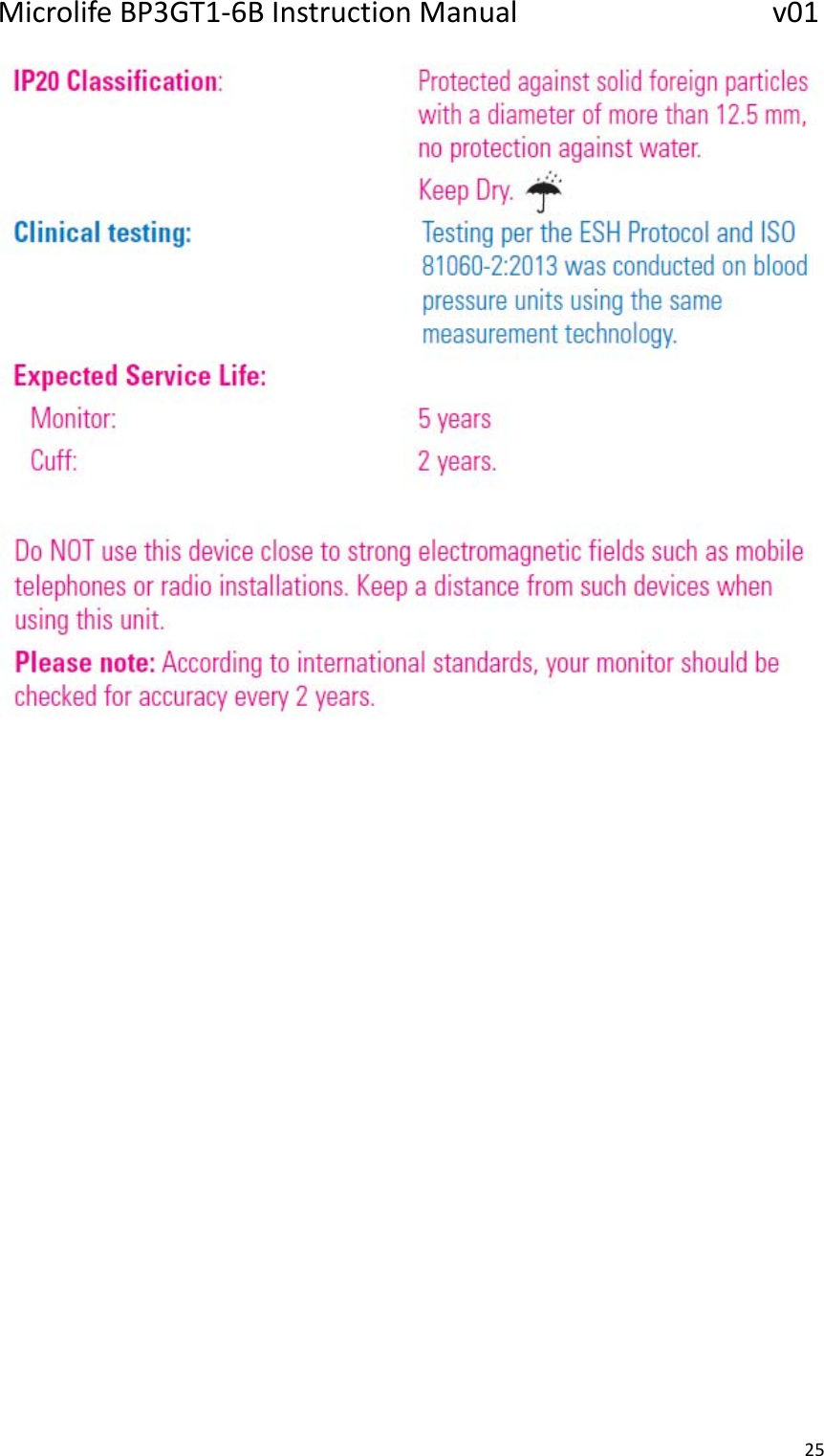 MicrolifeBP3GT1‐6BInstructionManualv0125