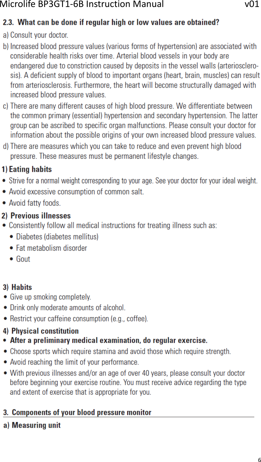 MicrolifeBP3GT1‐6BInstructionManualv016