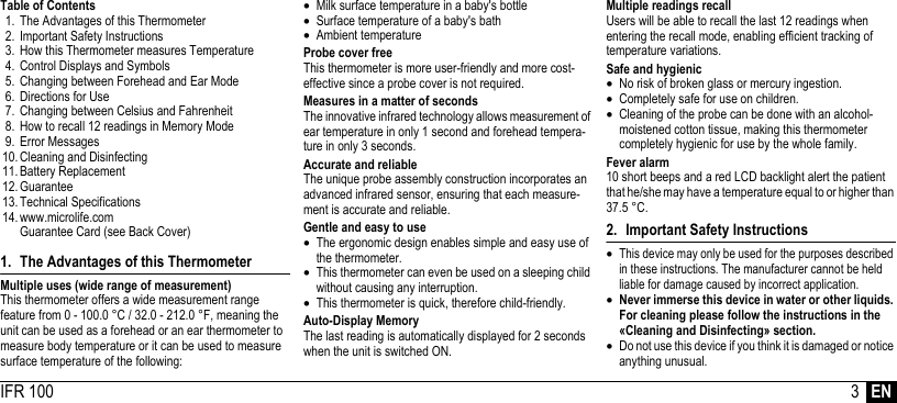 Microlife Ifr 100 Manuals Obj Buch 94 001