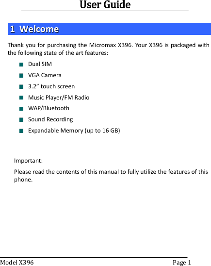 micromax x396