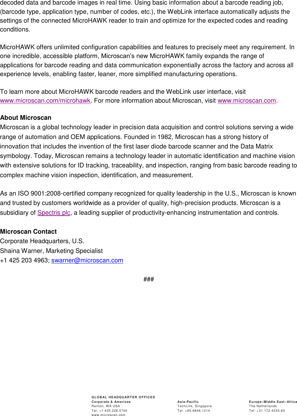 Page 2 of 2 - Microscan  2015-09-14 Microscan-Introduces-Micro HAWK-Barcode-Readers