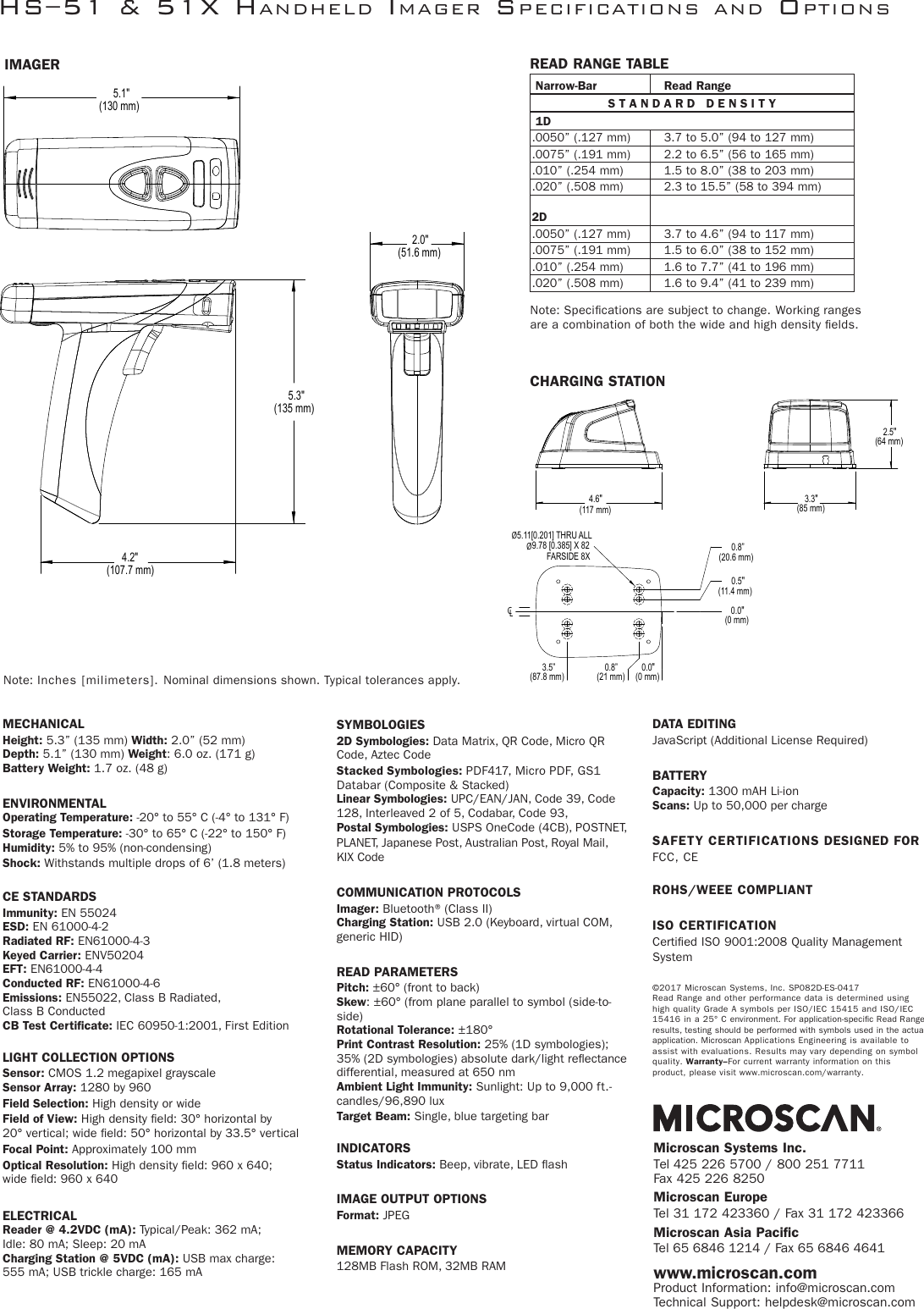 Page 2 of 2 - HS-51 And HS-51X Specification Sheet  Hs5151x Espanol