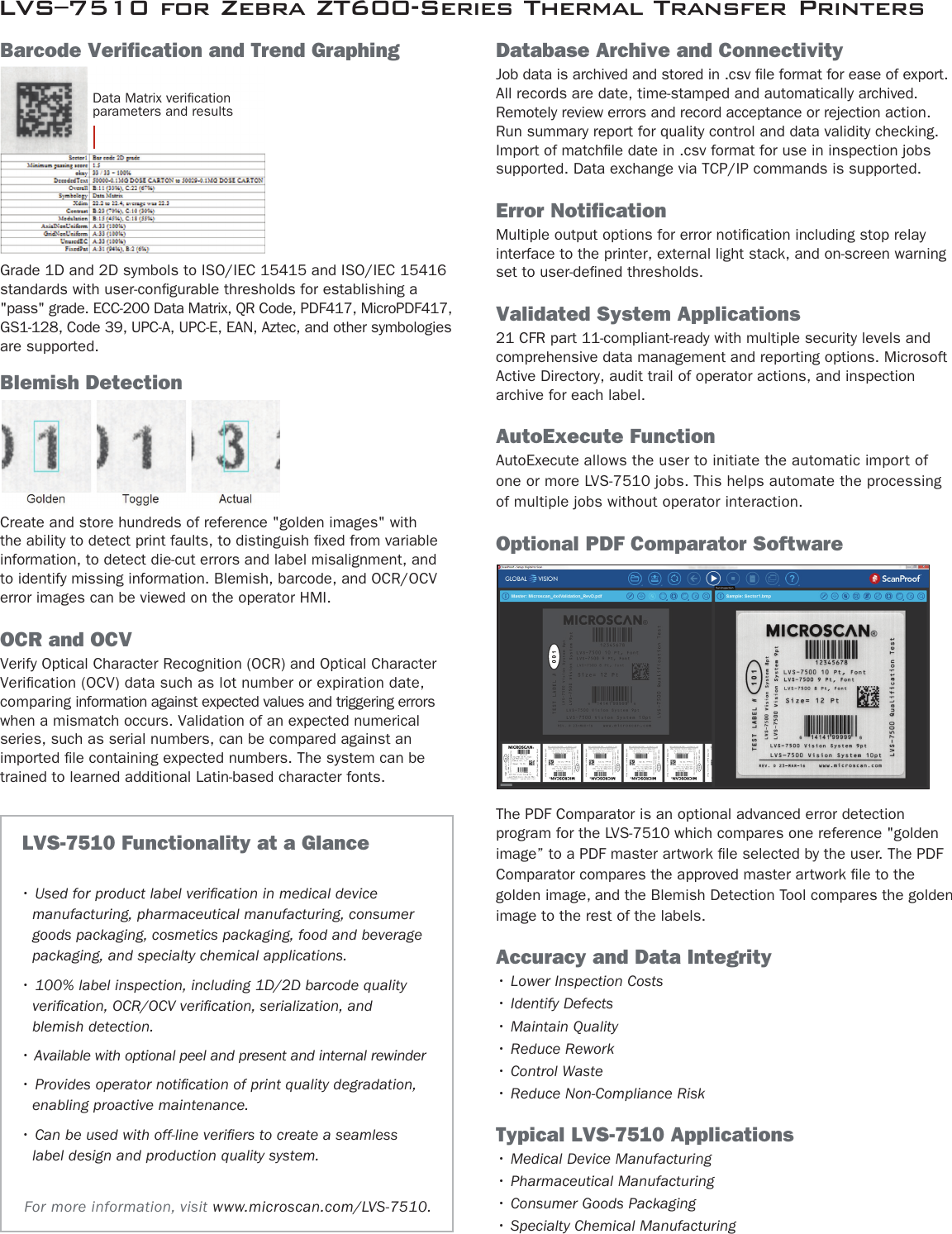 Page 2 of 4 - LVS-7510 Thermal Printer Label Inspection System  Lvs7510forzt6x0brochure.en