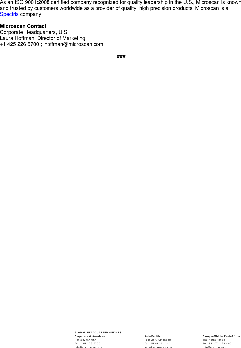 Page 2 of 2 - Microscan  Upgrades Visionscape