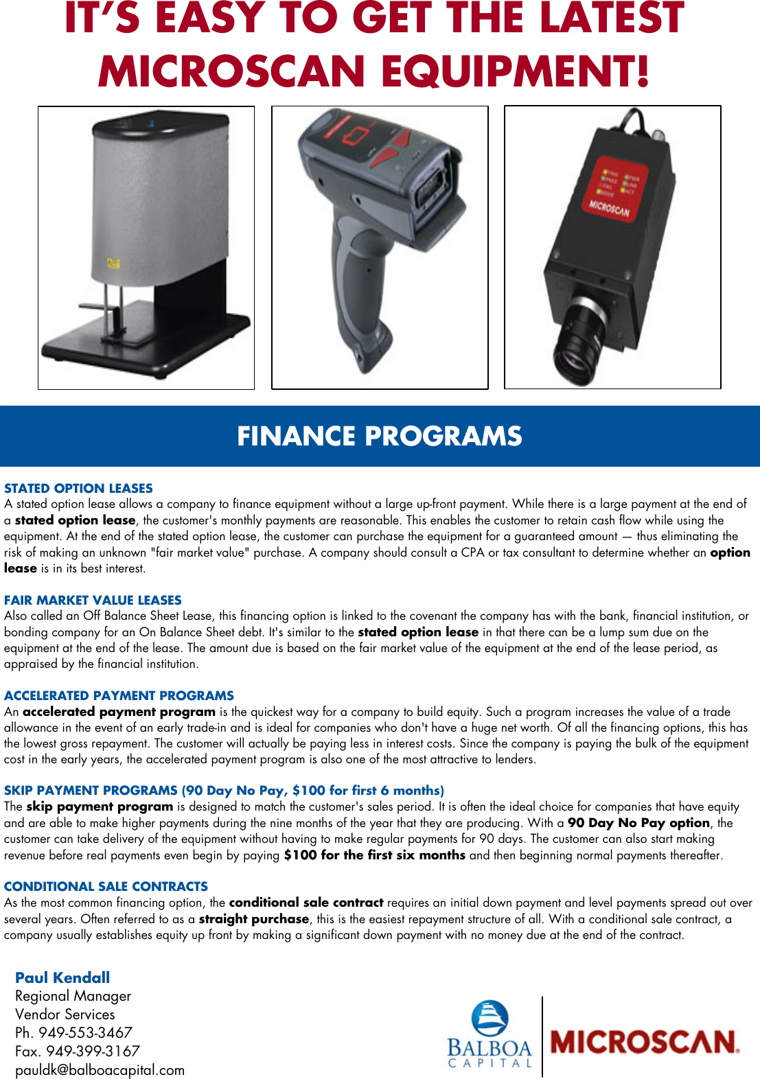 Page 1 of 1 - Microscan Financeand Leasing Programs Overview