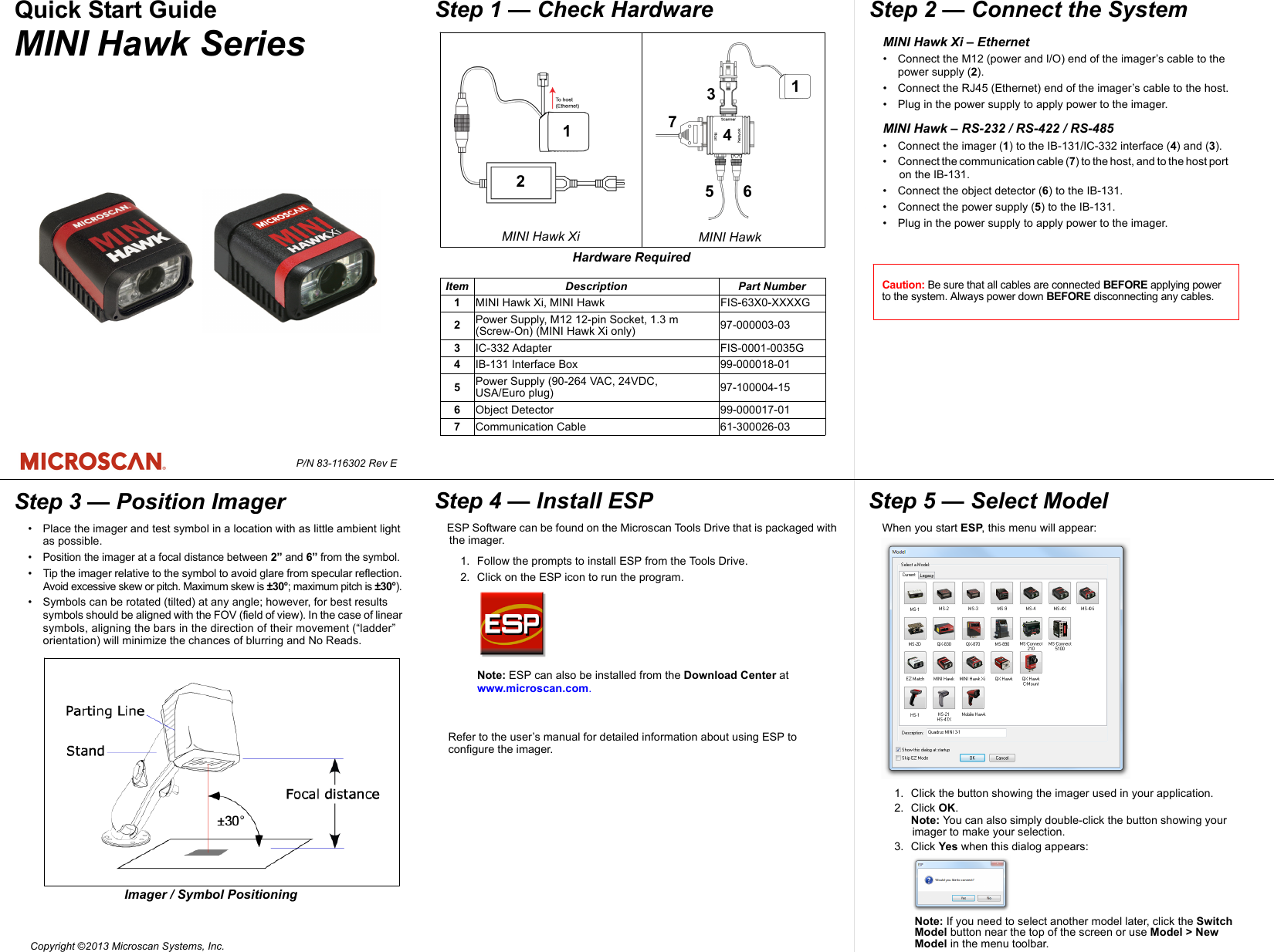 Page 1 of 2 - MINI Hawk Series Quick Start Guide  Minihawkseriesquickstartguide