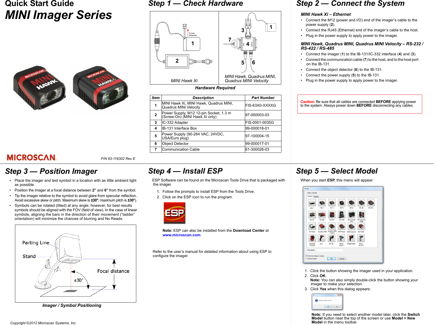 Page 1 of 2 - MINI Imager Series Quick Start Guide Miniimagerseriesquickstartguide