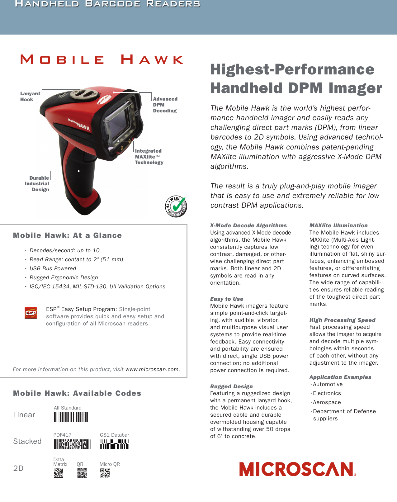 Page 1 of 2 - Mobile Hawk Specification Sheet  Mobilehawkspec