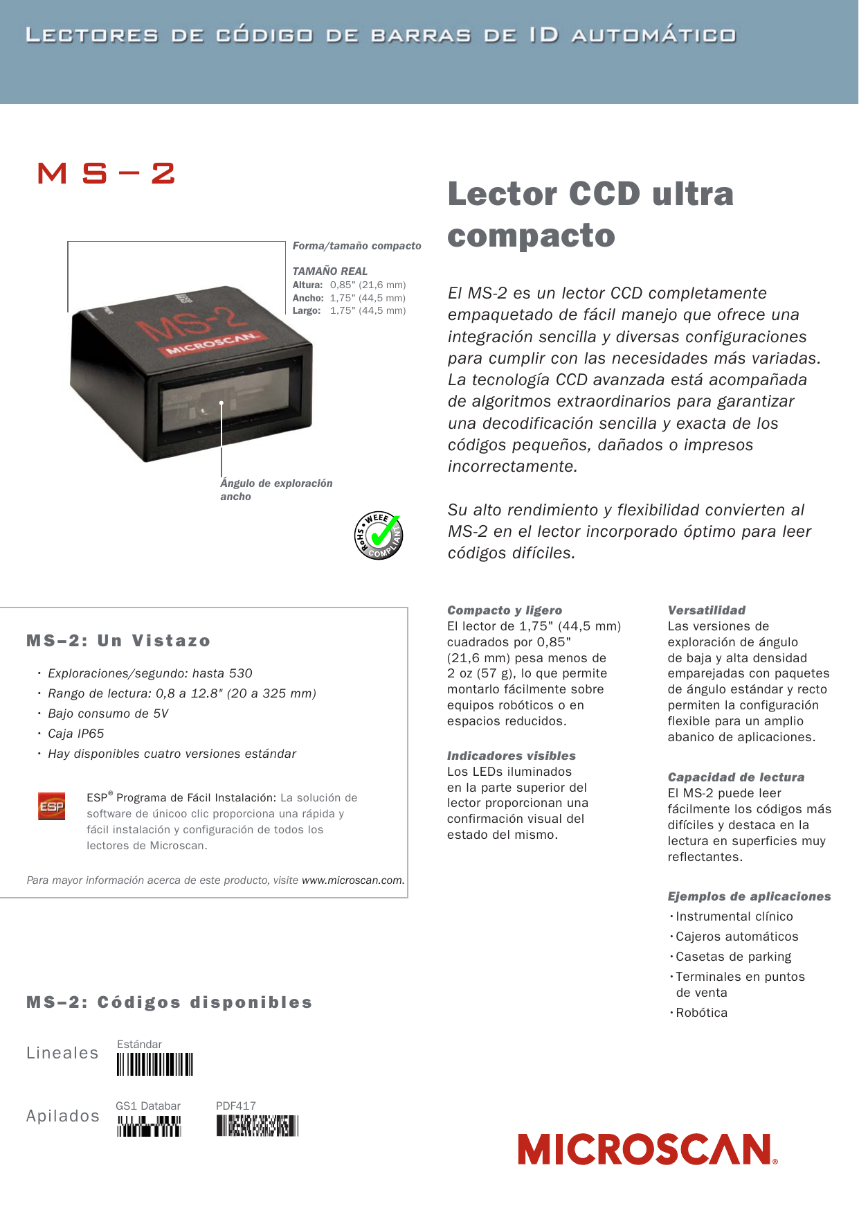 Page 1 of 2 - MS-2 Specification Sheet  Ms2 Espanol