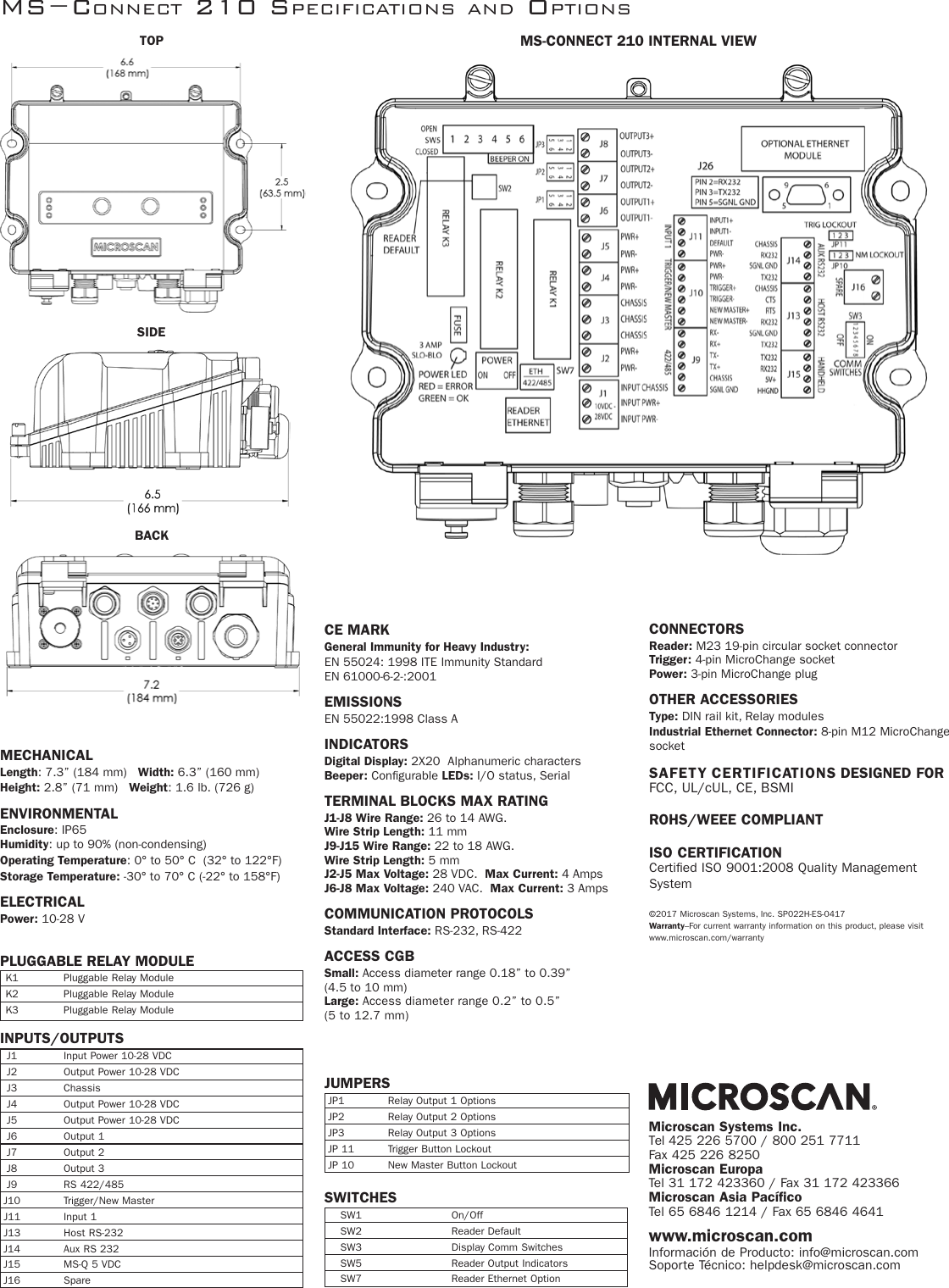 Page 2 of 2 - MS-Connect 210 Specification Sheet  Msconnect210 Espanol