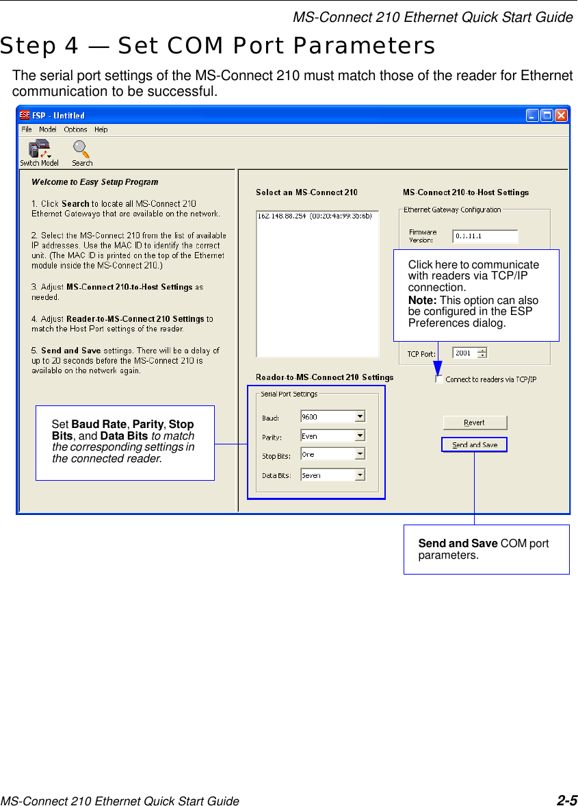 Page 5 of 8 - MS-Connect 210 Ethernet Quick Start Guide  Msconnect210quickstartguide