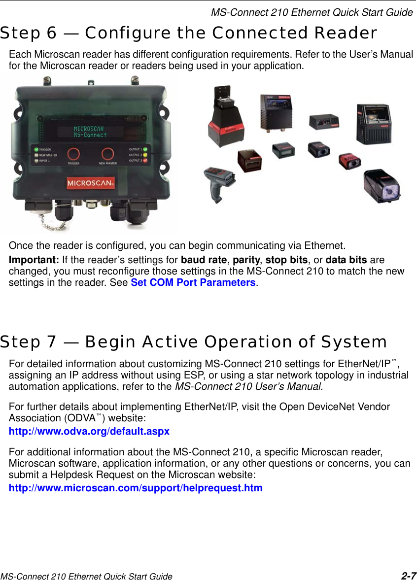 Page 7 of 8 - MS-Connect 210 Ethernet Quick Start Guide  Msconnect210quickstartguide