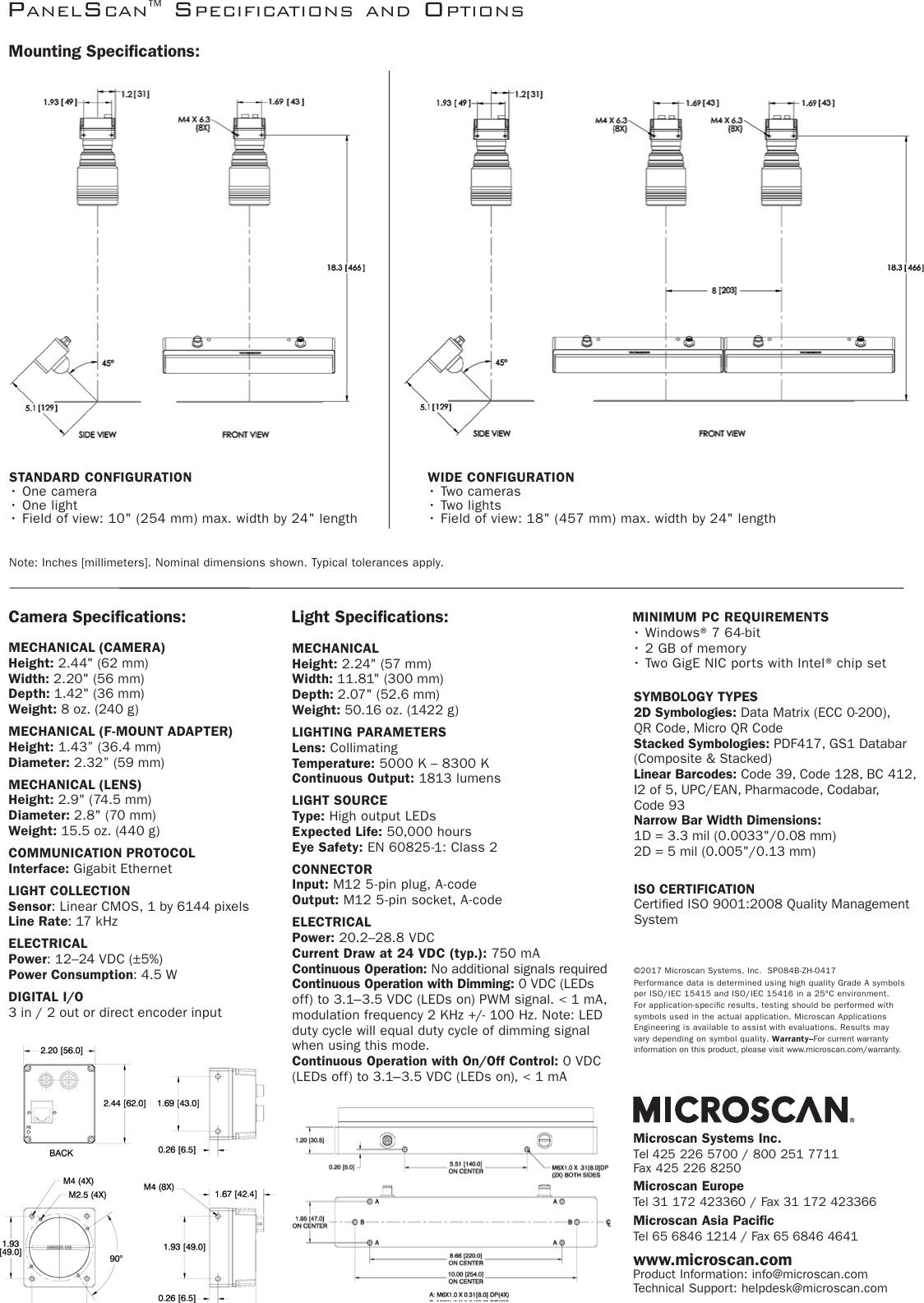 Page 2 of 2 - PanelScan Specification Sheet  Chinese