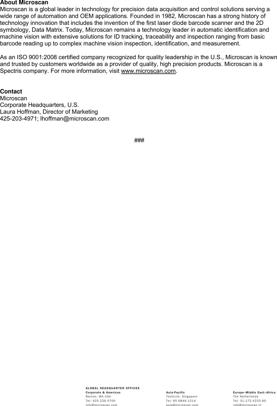Page 2 of 2 - Microscan  Precision Traceability Growing Need SMT Manufacturing
