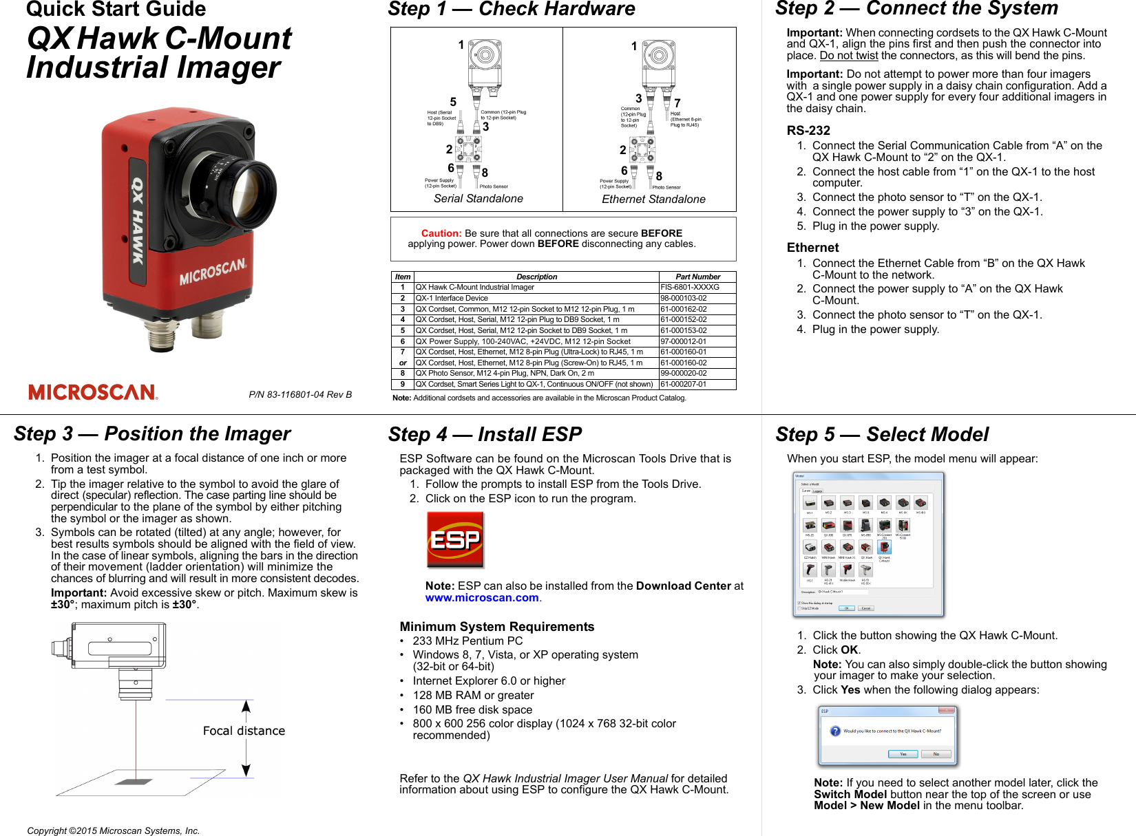 Page 1 of 2 - QX Hawk C-Mount Quick Start Guide Qxhawkcmountquickstartguide