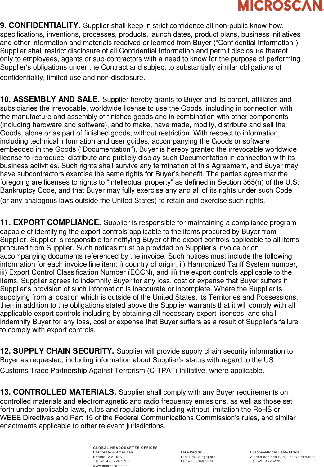 Microscan Supplier Terms And Conditions MDEDIT