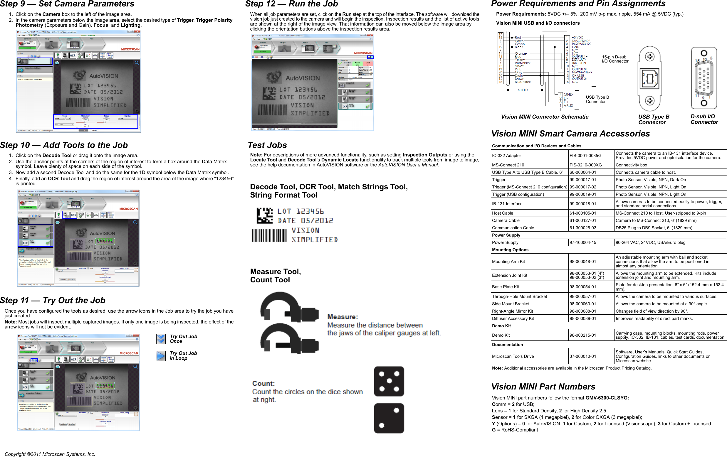 Page 2 of 2 - Vision MINI Smart Camera Quick Start Guide  Visionminiquickstartguide