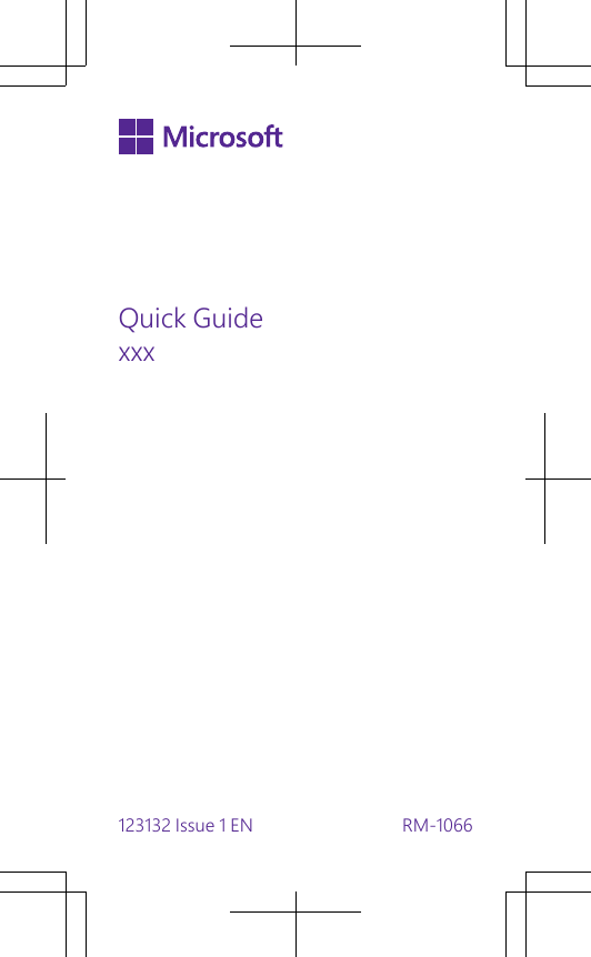 Quick Guidexxx123132 Issue 1 EN  RM-1066