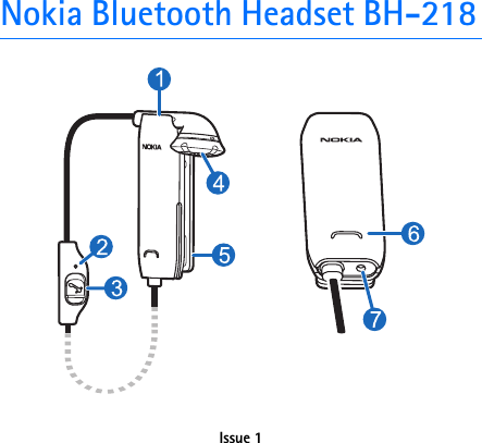 Nokia Bluetooth Headset BH-218Issue 1