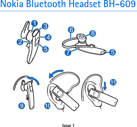 Nokia Bluetooth Headset BH-609Issue 191112345567810