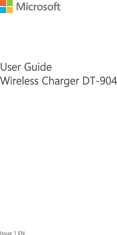 User GuideWireless Charger DT-904Issue 1 EN