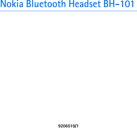 Nokia Bluetooth Headset BH-1019206519/1