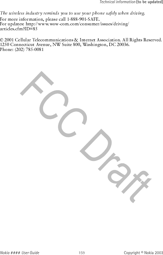 Nokia #### User Guide Copyright © Nokia 2003Technical information (to be updated)   