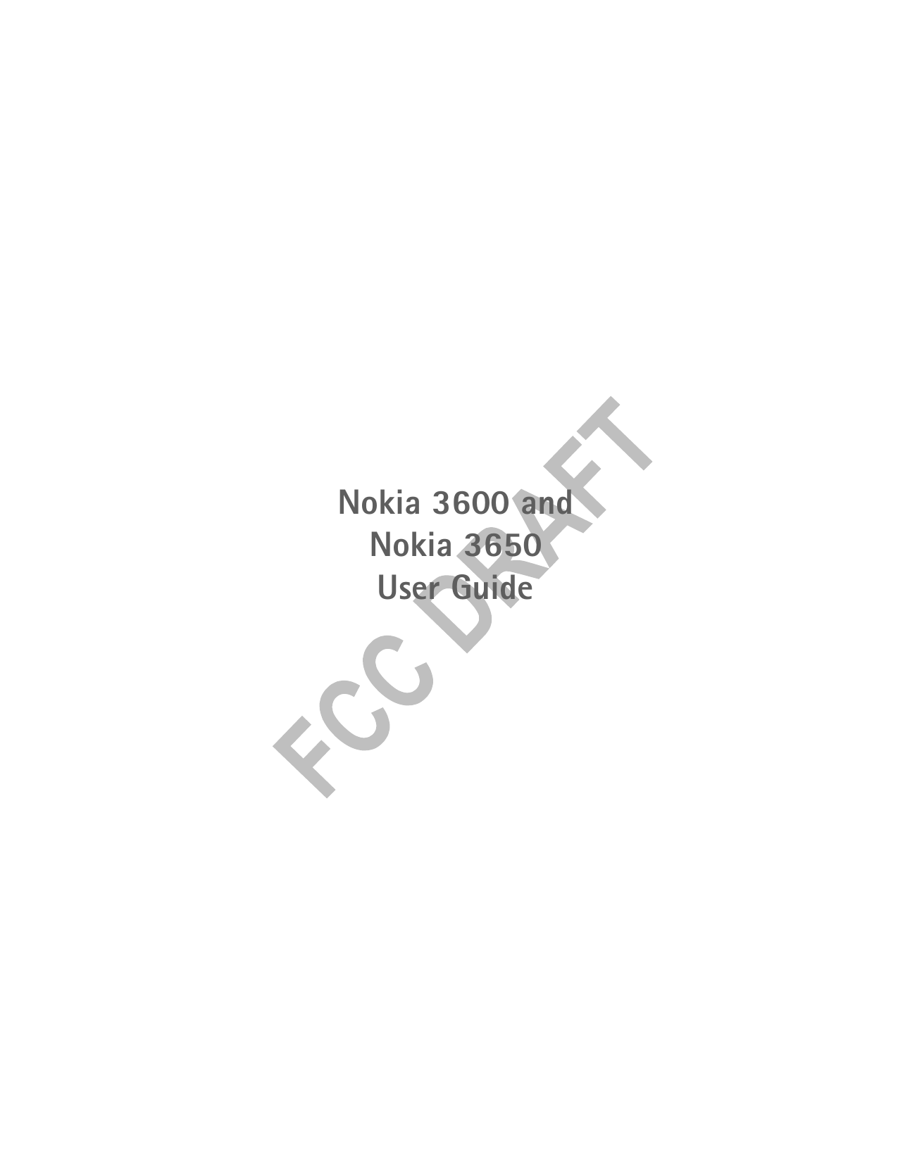 Nokia 3600 and Nokia 3650 User Guide