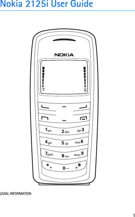 1Nokia 2125i User Guide931169X26Issue 1LEGAL INFORMATION