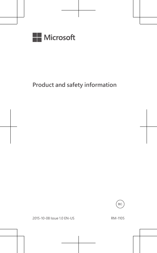 Product and safety information2015-10-08 Issue 1.0 EN-US  RM-1105