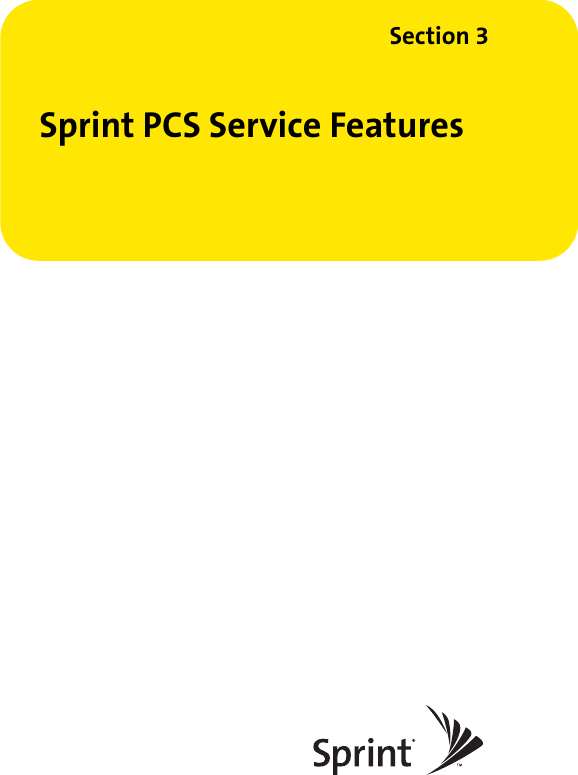 Section 3Sprint PCS Service Features